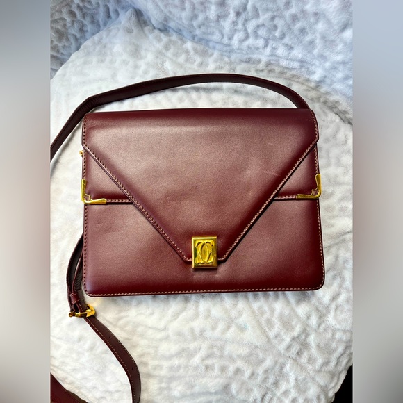Cartier Handbags - Cartier Must De Cartier Envelope Bordeaux Shoulder Bag